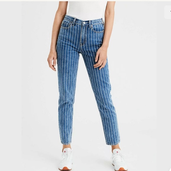 American Eagle Outfitters Denim - AMERICAN EAGLE 20 MOM JEAN RETRO STRIPE high rise